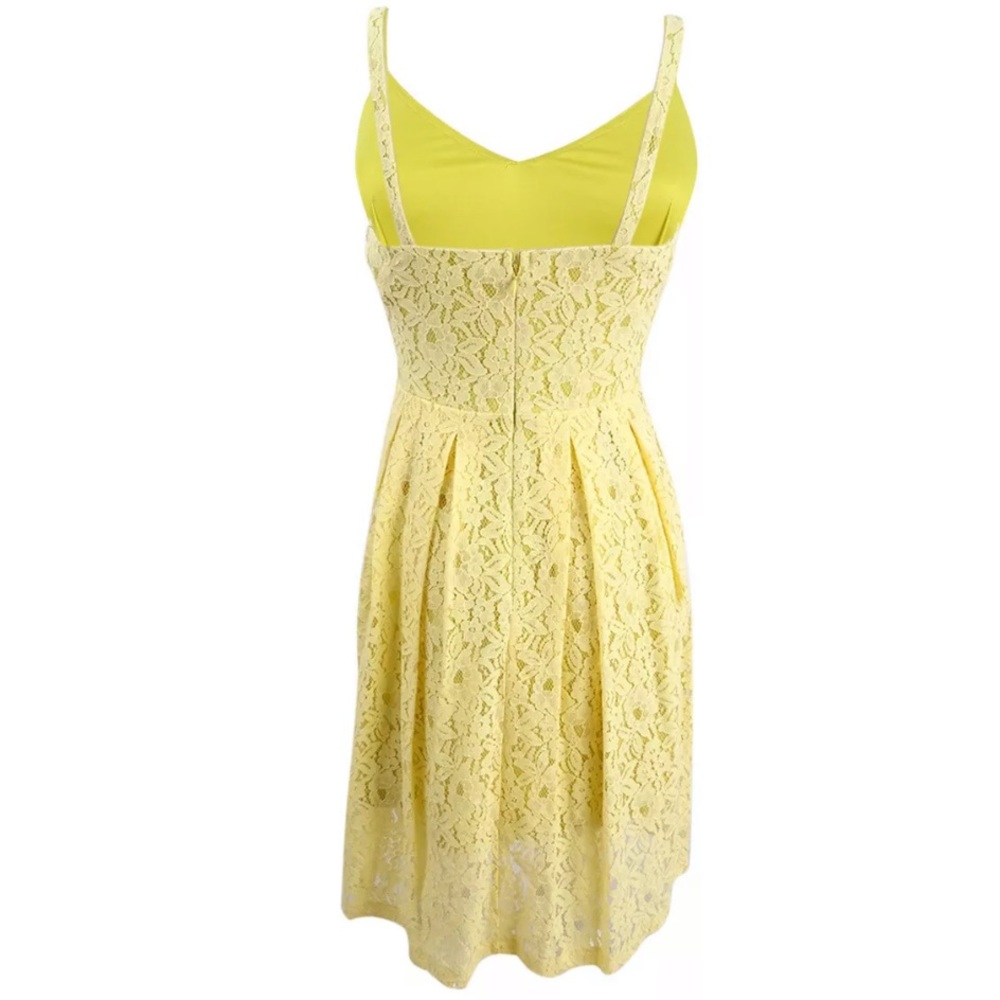 Guess V-Neck Lace Fit & Flare Dress - Picture 3 of 6